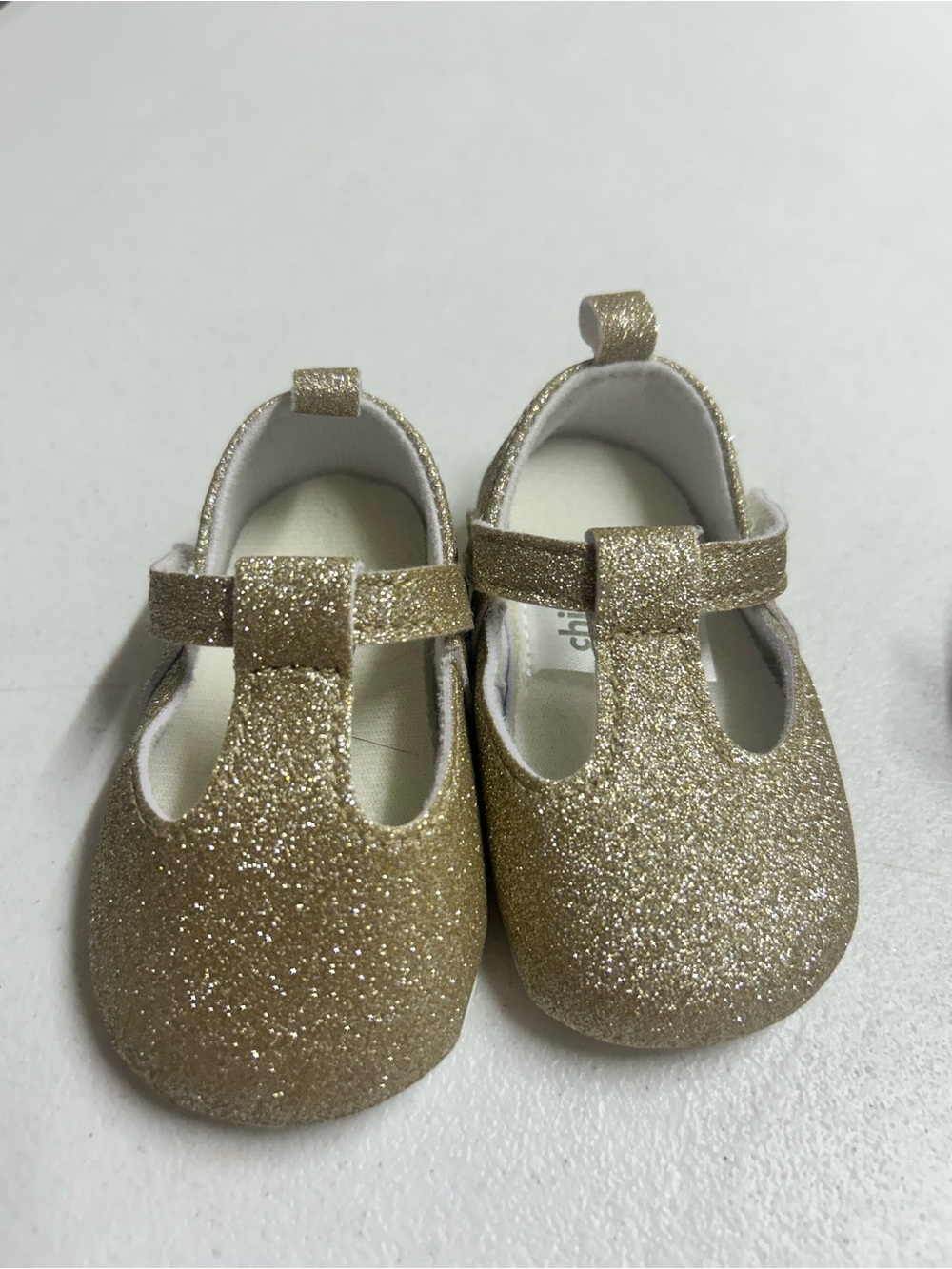 child of mine Gold Glitter T-Strap Mary Jane Baby Shoes